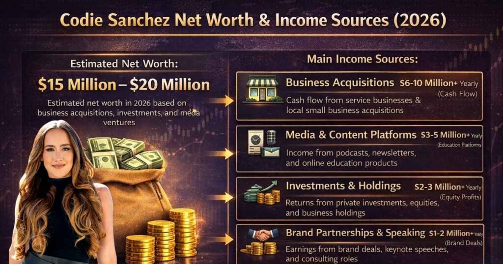 Codie Sanchez net worth 2026 income sources and business breakdown