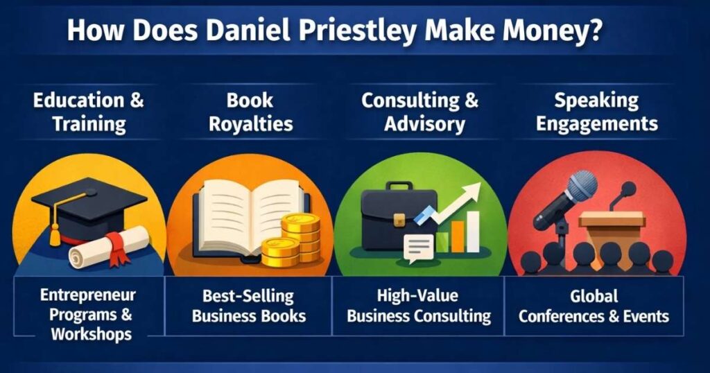 Daniel Priestley net worth 2026 income sources and businesses