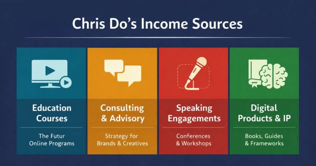 Chris Do income sources courses consulting speaking The Futur revenue