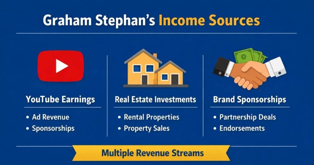 Graham Stephan income sources YouTube real estate sponsorships