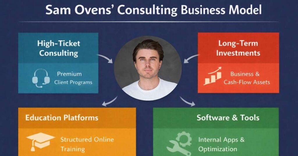 Sam Ovens income sources consulting programs education software revenue