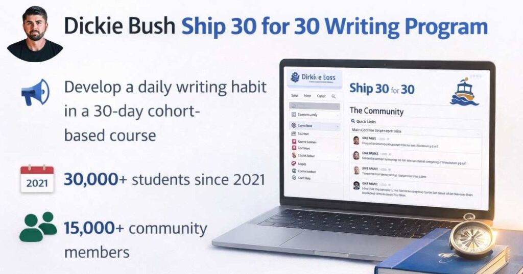 Ship 30 for 30 writing program created by Dickie Bush and Nicolas Cole