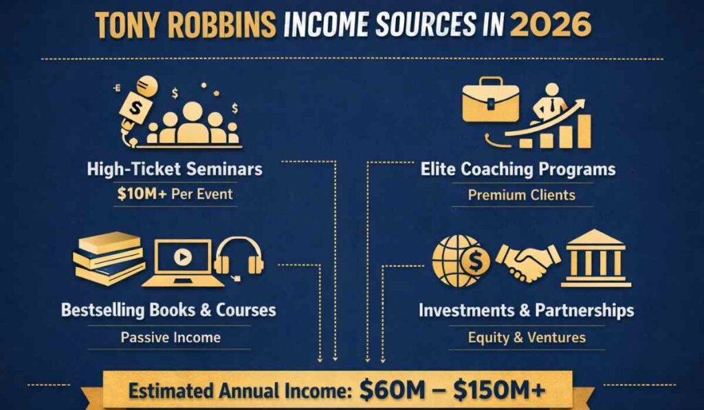 Tony Robbins income sources in 2026