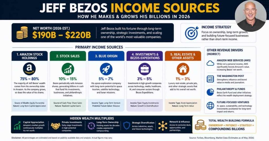 how Jeff Bezos makes his billions in 2026