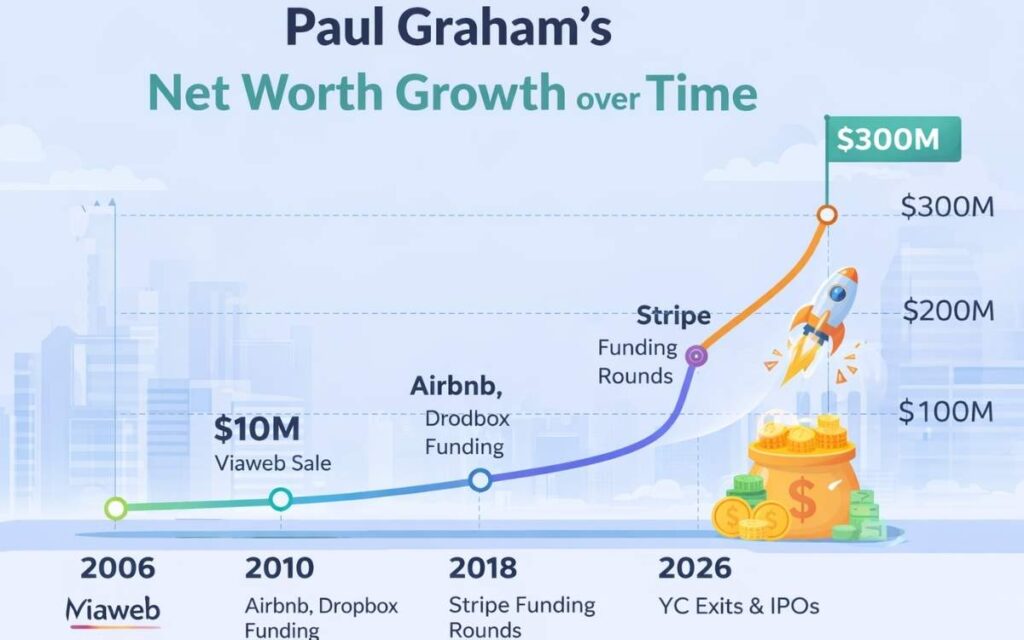 Paul Graham wealth growth chart startup equity and investment returns