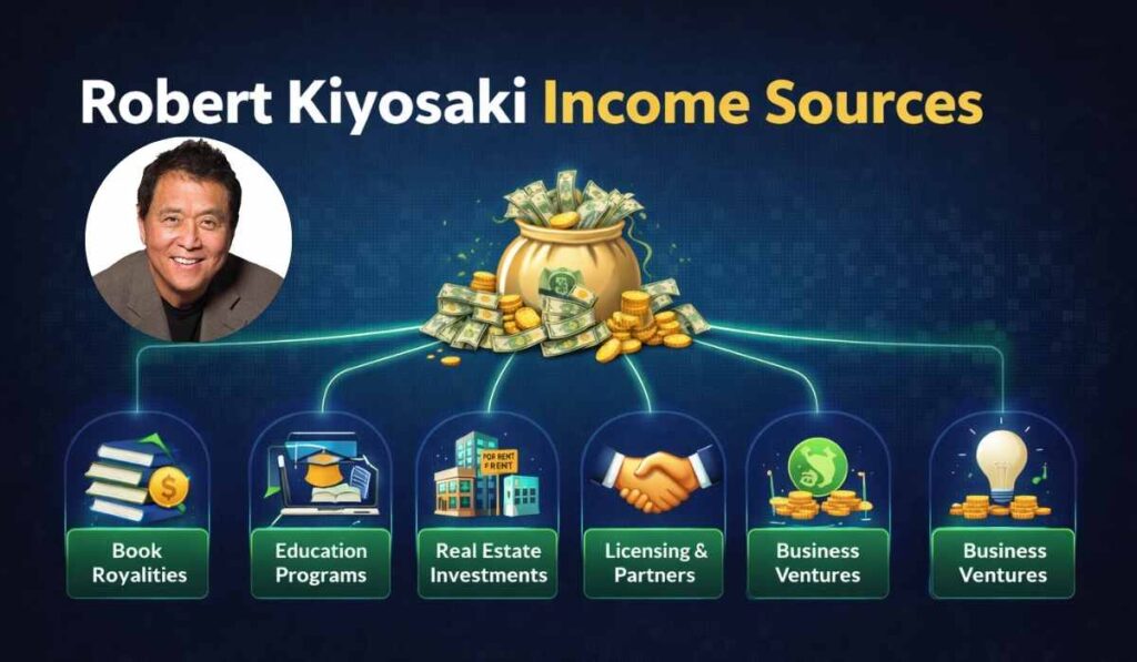 Robert Kiyosaki income sources real estate books and business