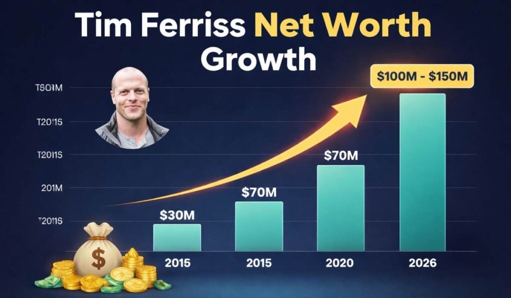 Tim Ferriss net worth growth from 2010 to 2026