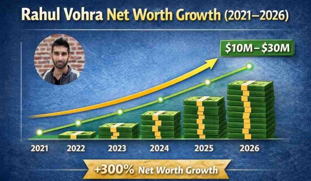 Rahul Vohra net worth growth 2021 to 2026 SaaS founder earnings