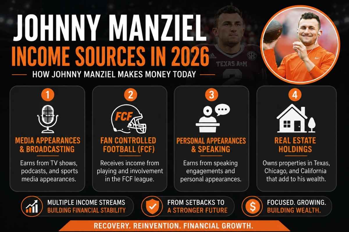 Johnny Manziel Income Sources infographic
