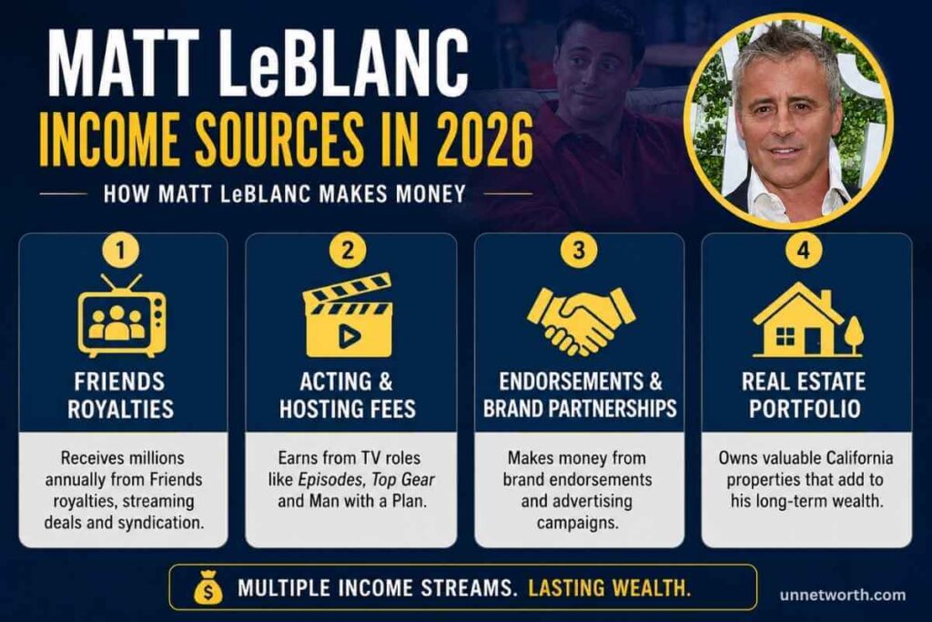 Matt LaBlanc income sources infographic