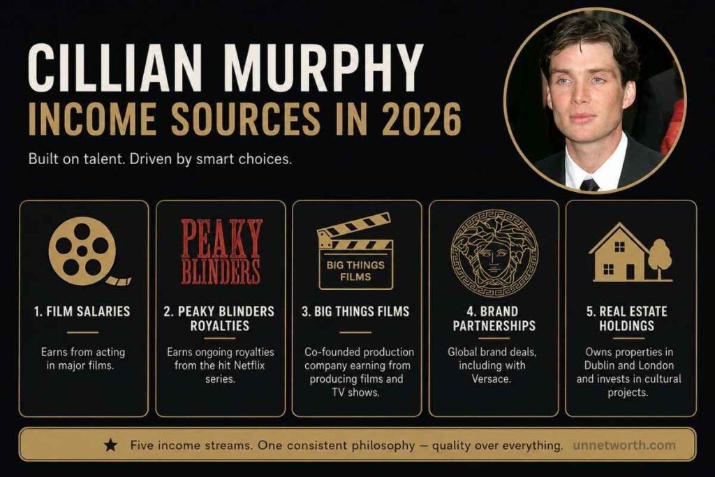 Cillian Murphy income sources infographic