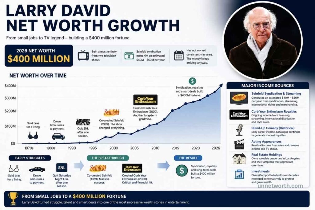 Larry David Net worth Growth Chart 